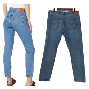 Levi’s Premium Big E 501 Jeans Skinny Button Fly High Waisted Jeans Blue